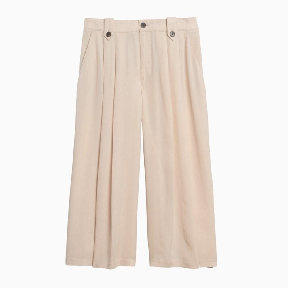 Banana Republic High Rise tencel culottes light ecru size 8 Petite Safari